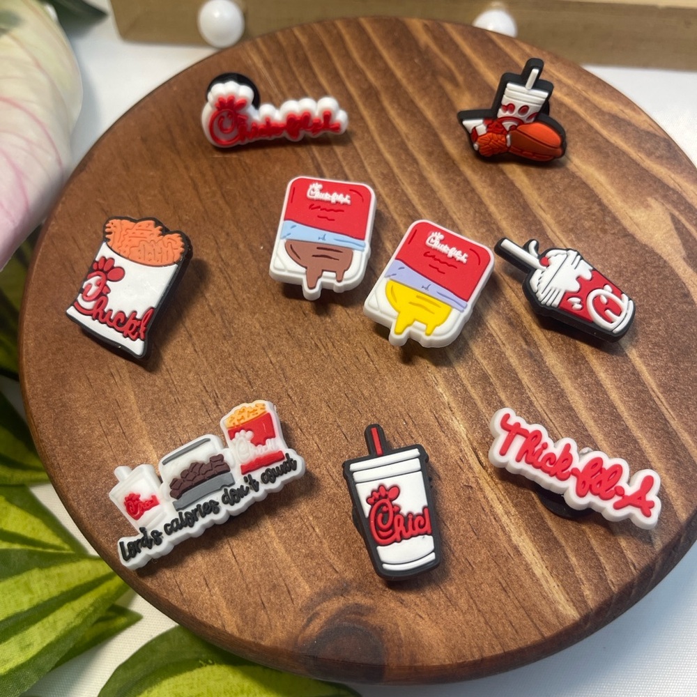 Chick-fil-A Themed Shoe Charms